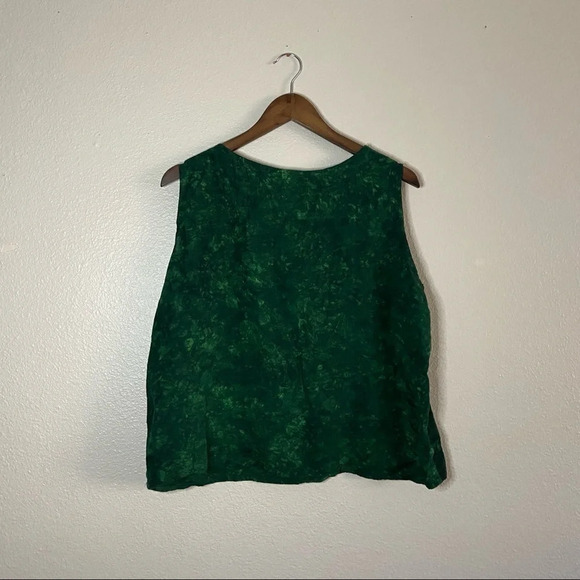 Acid Wash Tank Tie Dye Green Sleeveless Top Lightweight Size XL LA LUNA LOCA - Picture 7 of 8